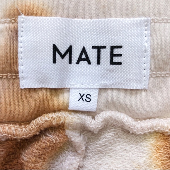 Mate The Label Organic Cotton Terry Classic Joggers XS Tie Dyed Rust Beige - Picture 7 of 12